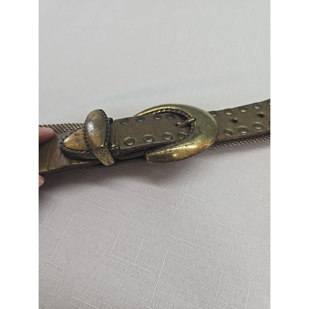 Vintage Women's Sand Castle USA Silver Metal Mesh Rhinestone Belt RARE **READ**